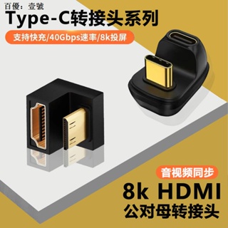 Mini hdmi高清轉換頭HDMI便攜顯示器type-c彎頭轉接器全功能數據