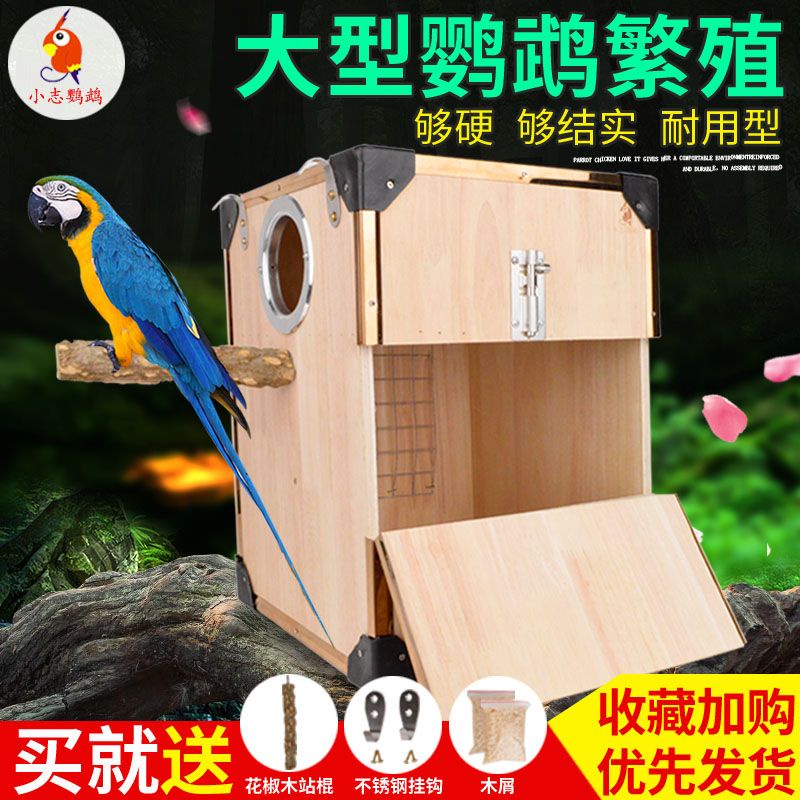 新款大型鸚鵡繁殖箱金太陽灰鸚鵡亞馬遜凱克折衷防咬和尚鳥用保暖巢箱