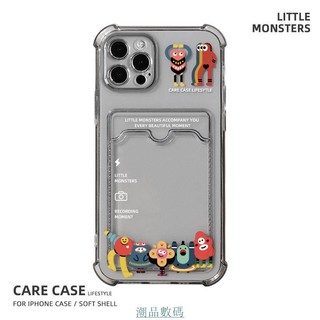 卡槽手機殼 CARECASE小怪獸卡套照片蘋果12手機殼iPhone11pro xs max拍立得13