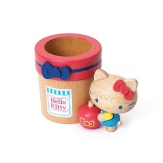 【現貨】小禮堂 Hello Kitty 木製造型容器 (蘋果款)