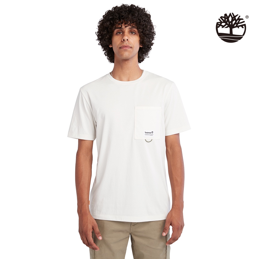 Timberland 男款復古白色Outlast胸前口袋短袖T恤|A6RFDCM9