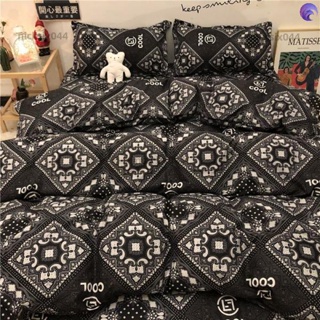 台灣熱銷💖 北歐ins黑色潮牌床上用品 床單被套四件套 簡約男女床單被套三件套 家居床罩 床單床被四件組床包