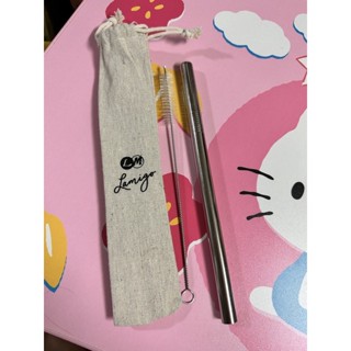 環保不鏽鋼吸管超級方便附刷子環保粗吸管二入組可吃珍珠