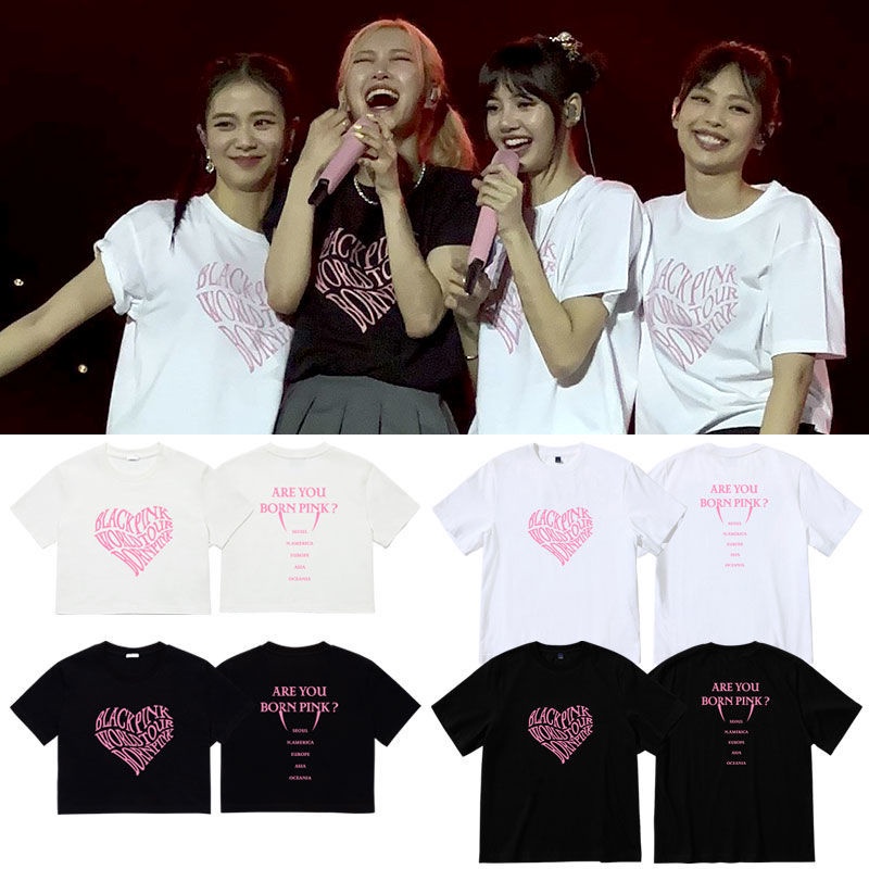 BLACKPINK亞巡2023 BORN PINK演唱會周邊同款衣服寬松短袖體T恤