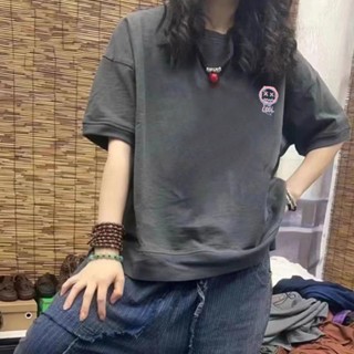 ★原宿T恤 新款夏潮ins小眾甜美短袖 寬鬆上衣 設計感上衣 大碼女裝 學生BF風棉韓版女 女生短袖 韓版t恤 棉質上衣