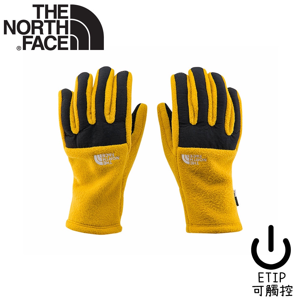 【The North Face 男 觸控彈性手套《黑/黃》】4SH8/保暖可觸屏手套/機車手套/防滑手套