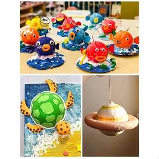🥇72H發貨🥇保利龍泡沫球幼兒園兒童手工diy地球儀星球模型塑膠白色圓球錐形