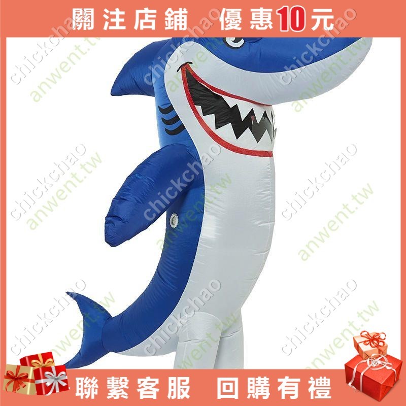 搞笑搞怪卡通動物人偶服裝 大鯊魚玩具玩偶道具服充氣鯊魚衣服chickchao