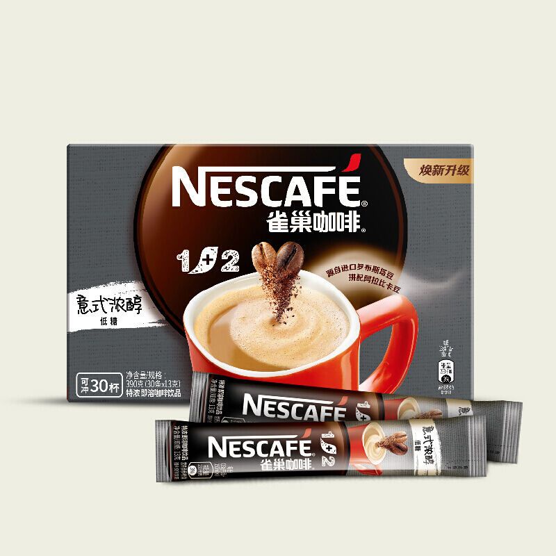 【99免運】Nestle/雀巢咖啡1+2特濃三合一速溶咖啡粉30條盒390g