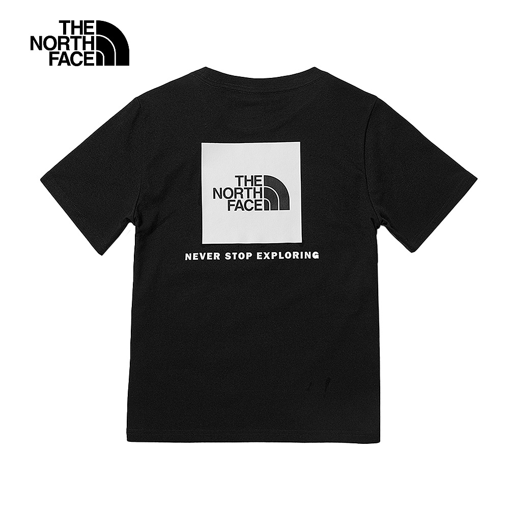 The North Face北面兒童黑色背部方形LOGO印花短袖T恤｜81NDJK3