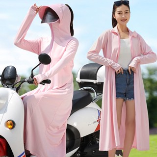 【wik】🌞 機車防曬 裙 防曬衣 女 騎電動車防曬衣女長夏季防紫外綫薄款高檔騎行透氣冰絲涼爽防曬服