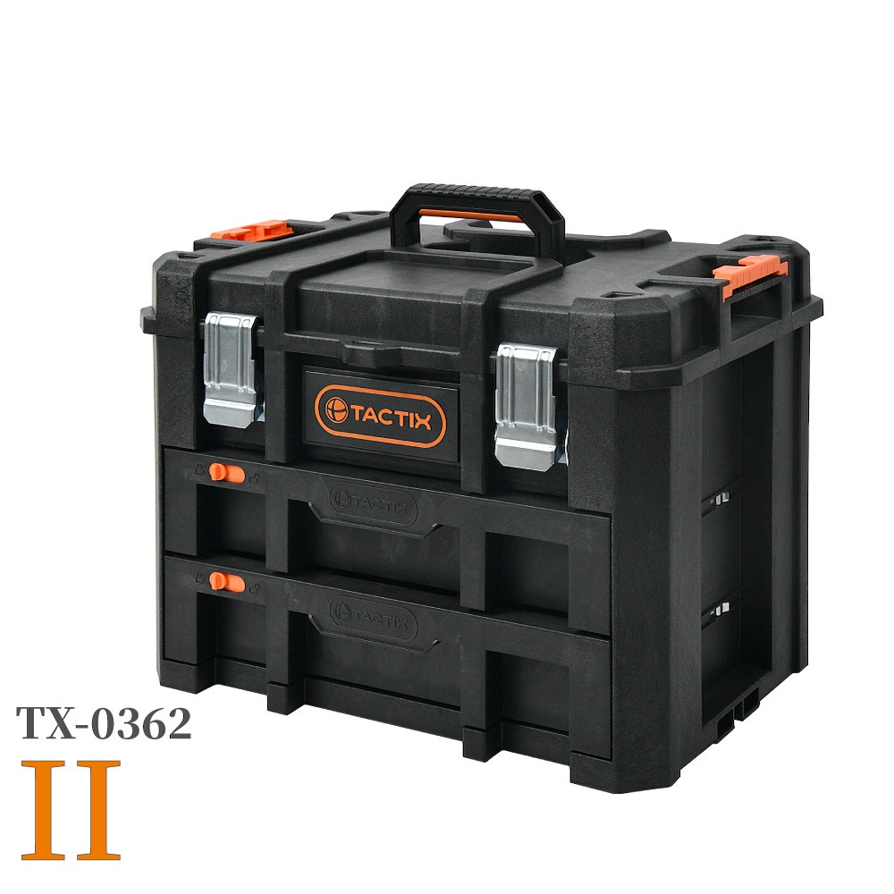 TACTIX 分離式重型套裝工具箱-抽屜式收納工具箱 TX-0362(二代推式聯鎖裝置)｜ASTool