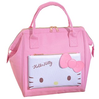 【現貨】小禮堂 Hello Kitty 尼龍魚口手提保冷袋 (粉大臉款)