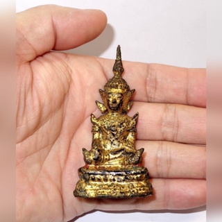 菩多佛教文物-泰國17~18世紀小型隨身銅佛(高7.24公分)