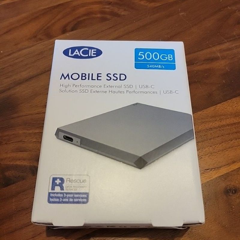[全新現貨, 特價優惠] LACIE 500GB Mobile SSD USB-C 外接式硬碟 台灣公司貨