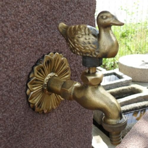 直銷🔥花園水龍頭全銅動物水龍頭澆花銅芯小動物造型可愛溫馨歐式仿古