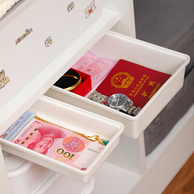 🔥臺灣好物熱賣🔥抽屜零錢收納盒硬幣現金放錢分隔傢用帶蓋錢箱大容量鑰匙桌下塑料