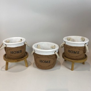 手工編織 北歐風水泥花盆手工編麻繩多肉種植花盆田園藤編花盆高顏值多肉盆y766n5tkzc