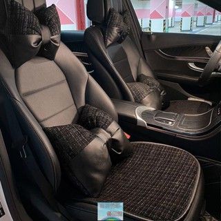 【熱賣免運】汽車頭枕護頸椎枕頭簡約小香風蝴蝶結車用靠枕腰靠一對四季通用女