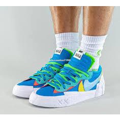 Kaws x Sacai x Nike Blazer Low 藍 時尚休閒百搭滑板鞋DM7901-400