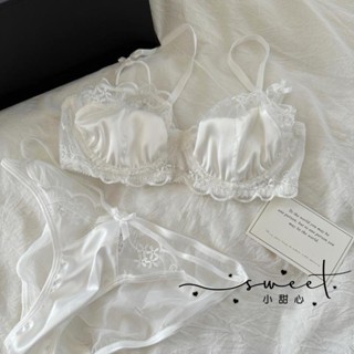 小甜心sweet👙法式蕾絲薄款鏤空超輕薄內衣女小胸聚攏美背帶鋼圈純欲風文胸套裝