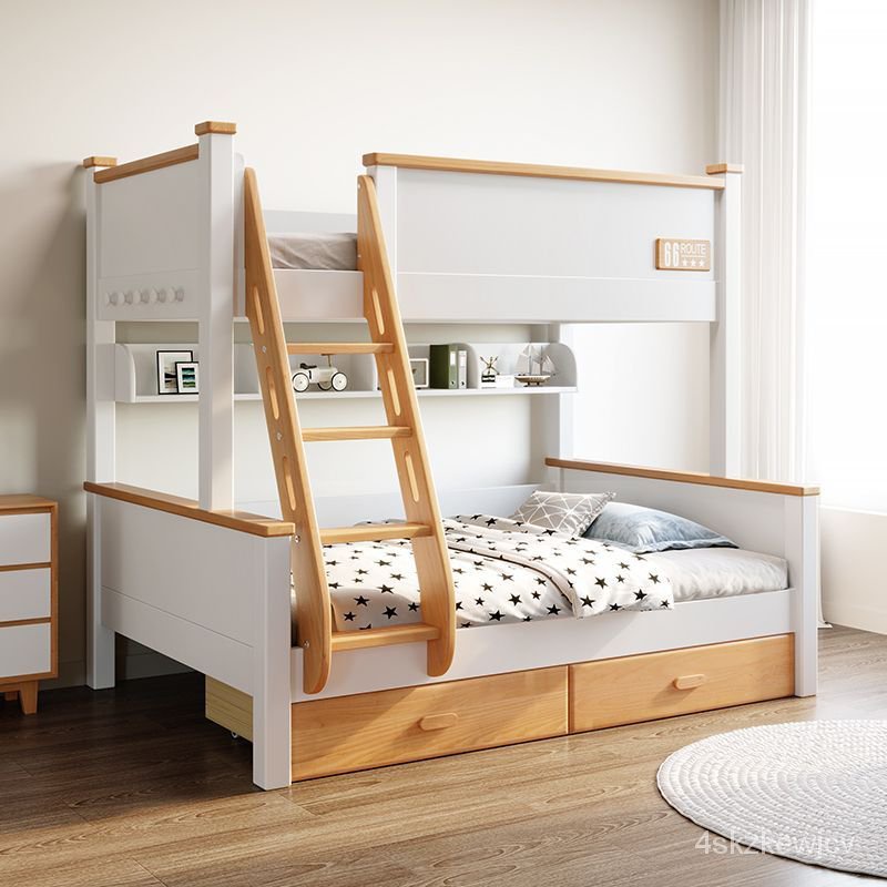 『 支援安裝』 櫸木上下床雙層床二層高低床全實木成人多功能兒童床上下鋪子母床 QSKR