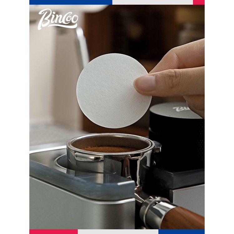 Bincoo 意式咖啡機 手柄 圓形 粉碗 濾紙 51 53 54 58mm 通用 100片 過濾 意式咖啡機 圓形粉碗