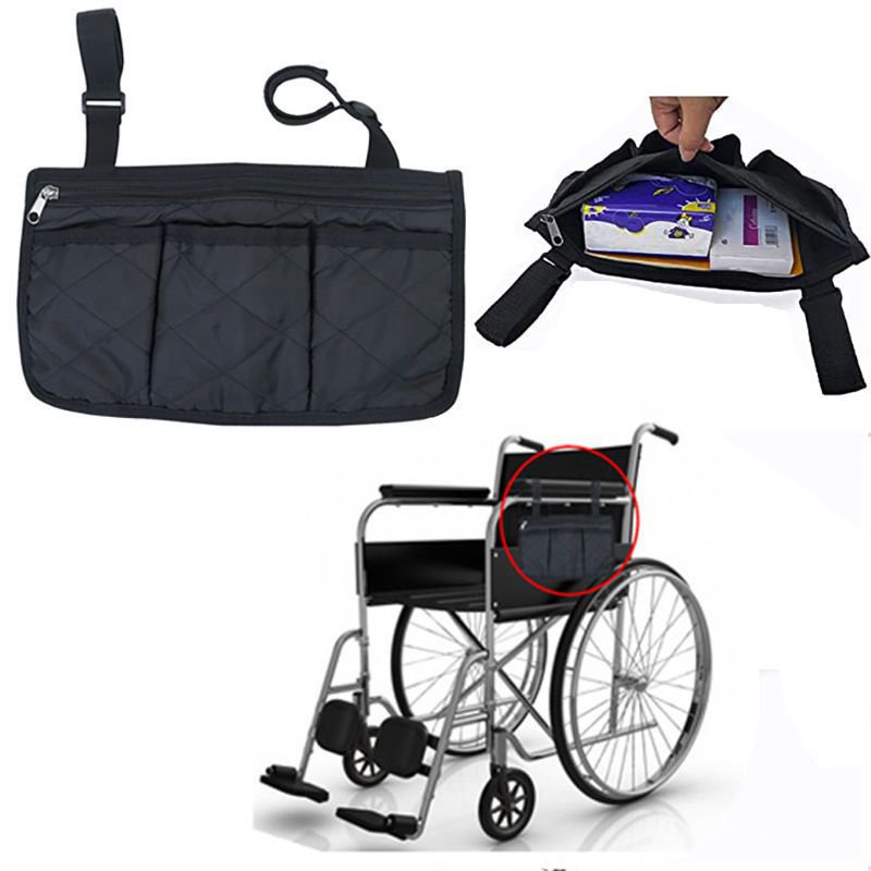 💪優選好貨新款輪椅扶手側邊收納袋收納包袋 簡易便捷掛式掛袋 EO74