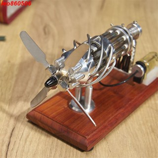 &&&熱賣##新品 發動機 斯特林迷你發動機模型微型小型燃油可發動diy斜盤16缸8缸飛機引擎