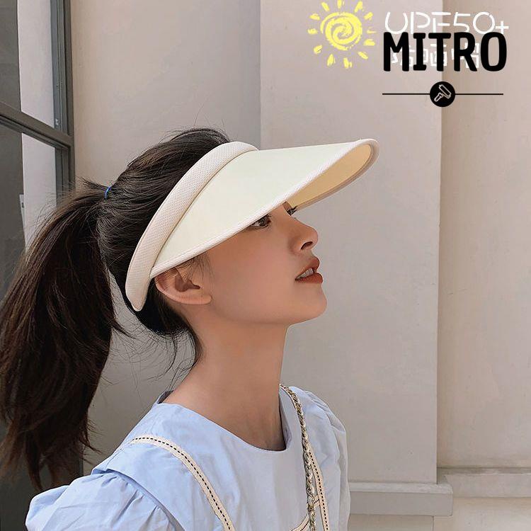 【台灣-出貨】 晚晚同款遮陽帽韓國女UV防紫外線空頂帽子騎行防曬帽夏戶外太陽帽