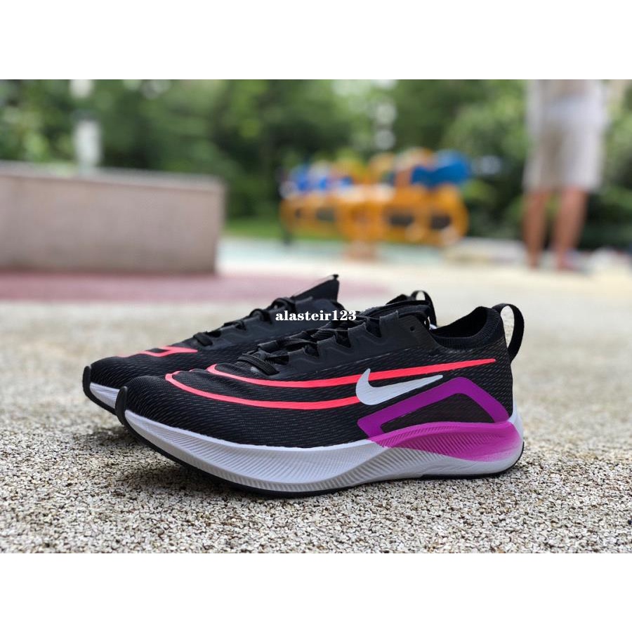 Nike Zoom Fly 4 黑紫 大鉤子 緩震碳板馬拉松男女跑步 CT2392-004