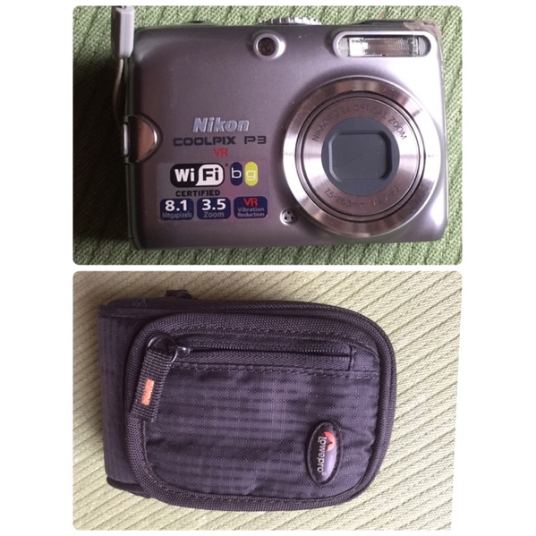二手 日本 Nikon Coolpix P3 相機 無充電器 道具 相機包 防撞厚布包 肩包 隨身包 零錢包