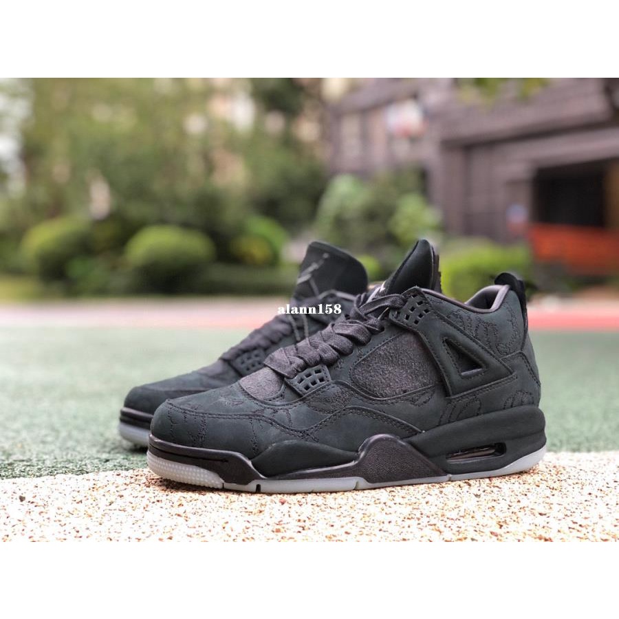 Air Jordan 4 KAWS x AJ4 black 黑麂皮 塗鴉 籃球鞋 930155-001