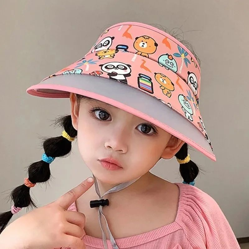【RoroHanaの】📣兒童帽子夏季寶寶防紫外線大帽檐遮陽太陽帽女孩防曬可伸縮空頂帽