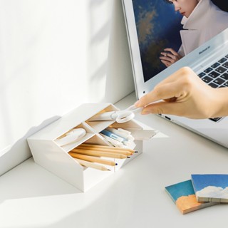 ins斜插式雙格筆筒化妝刷口紅收納盒學生簡約北歐辦公室學生桌面#預購#要開超取請聊聊我