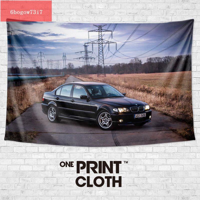 BMW寶馬三系E46 M3復古德系情懷汽車寫真裝飾畫背景墻布海報掛布（bogow印花)