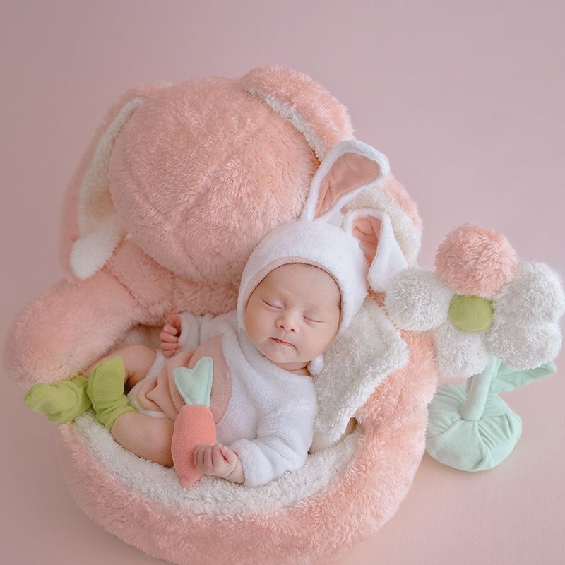 台灣熱銷🔥超萌兔年寶寶嬰兒拍照小兔子衣服新生兒攝影主題服裝影樓道具正品