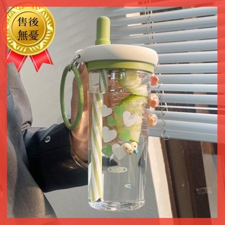 全新爆品 夏季高顏值運動吸管水壺水瓶 塑膠吸管防摔🔥學生兒童大容量水杯 環保便攜隨行杯 透明水杯 果汁飲料咖啡奶茶🔥