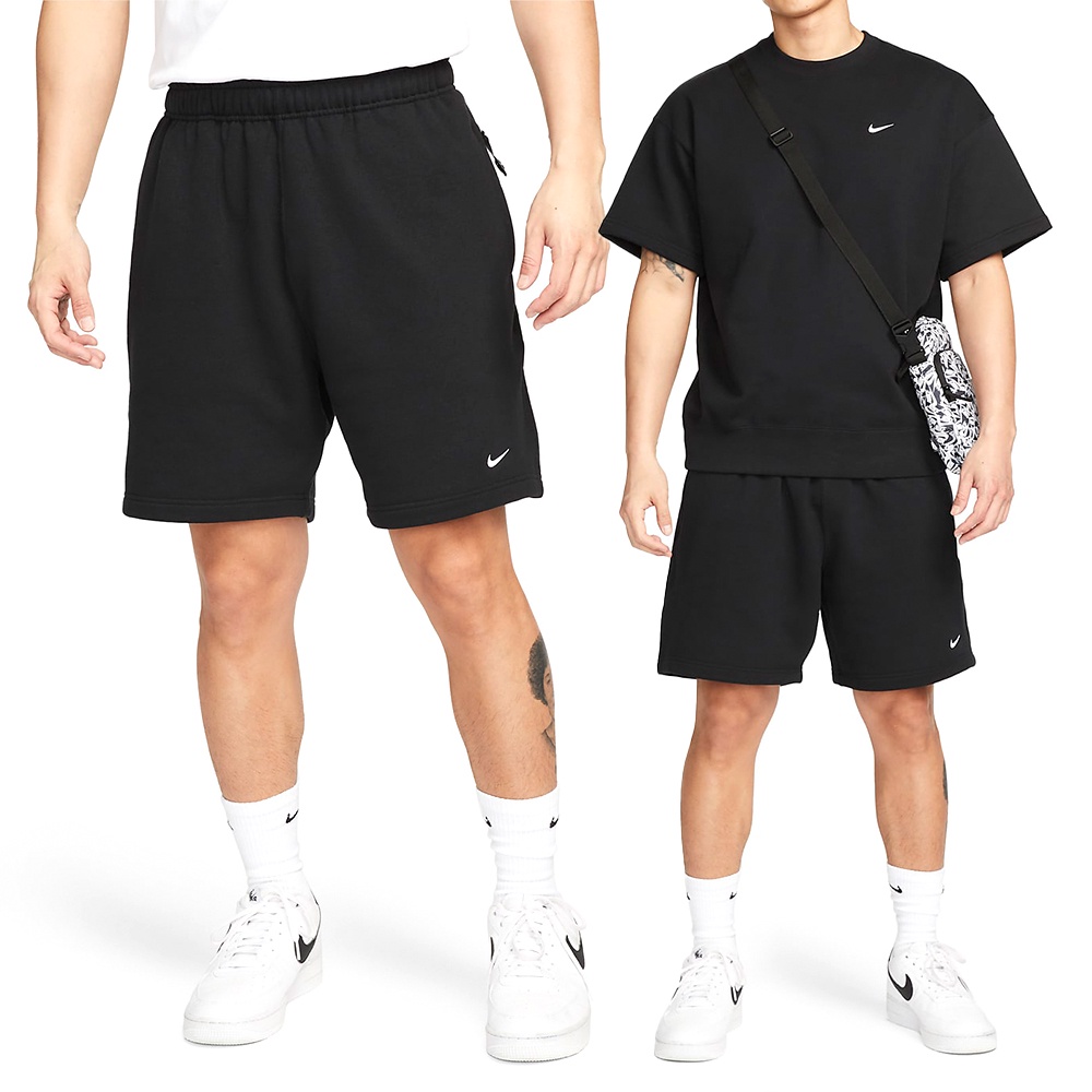 Nike Lab Solo Swoosh Shorts 男 黑 抽繩 棉質 拉鍊 運動 休閒 短褲 DX0818-010
