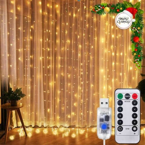 3m LED remote control curtain light string/ USB string light