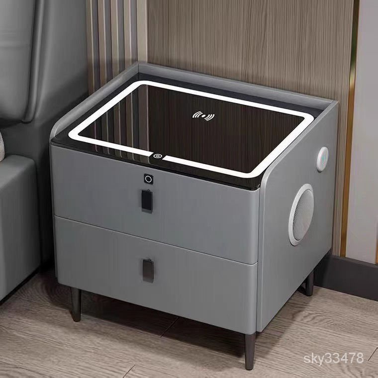 智能床頭櫃小度款廠傢直銷簡約現代傢居多功能床頭櫃2023新款