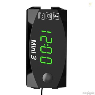 wh 摩托車 dc 6v-30v 3 合 1 數字時鐘 + 溫度計 + 電壓電壓表 ip67 防水測試儀車船船~神田