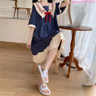 🌷臺灣出貨🌷睡裙女2023年新款夏季公主風短袖爆款過膝長裙ins風睡衣女家居服外穿居家服 冰絲涼感 性感睡衣長款睡衣