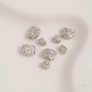 Ala-0209-高保色高品質---銅鍍14K淺金色18K真金色麻點異形珠隕石隔珠手工diy飾品散珠材料