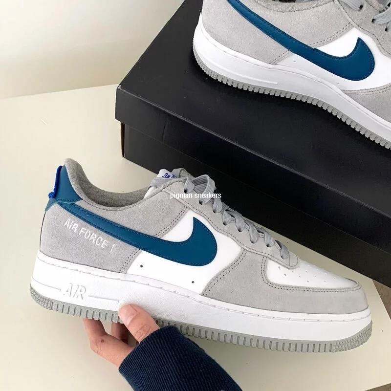 Nike Air Force 1' 07 LV8 白灰藍 麂皮 滑板鞋 男女鞋 DH7568-001