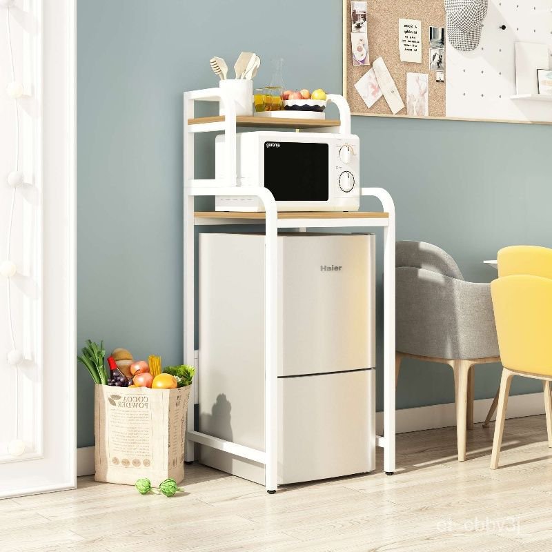 超低價免運#冰箱架子置物架 落地多功能放冰箱上方上麵頂部廚房小冰櫃儲物櫃