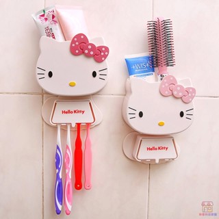 臺灣新品 臺灣Hello Kitty 卡通衛浴置物架牙刷架牙膏收納筒無痕免釘免打孔廚房浴室置物架壁掛儲物架