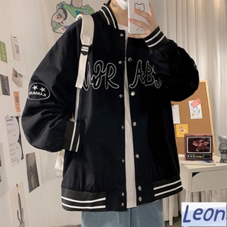 【Leon】 外套男 棒球服男潮牌痞帥百搭夾克韓版潮流外套ins港風春夏秋季學生上衣