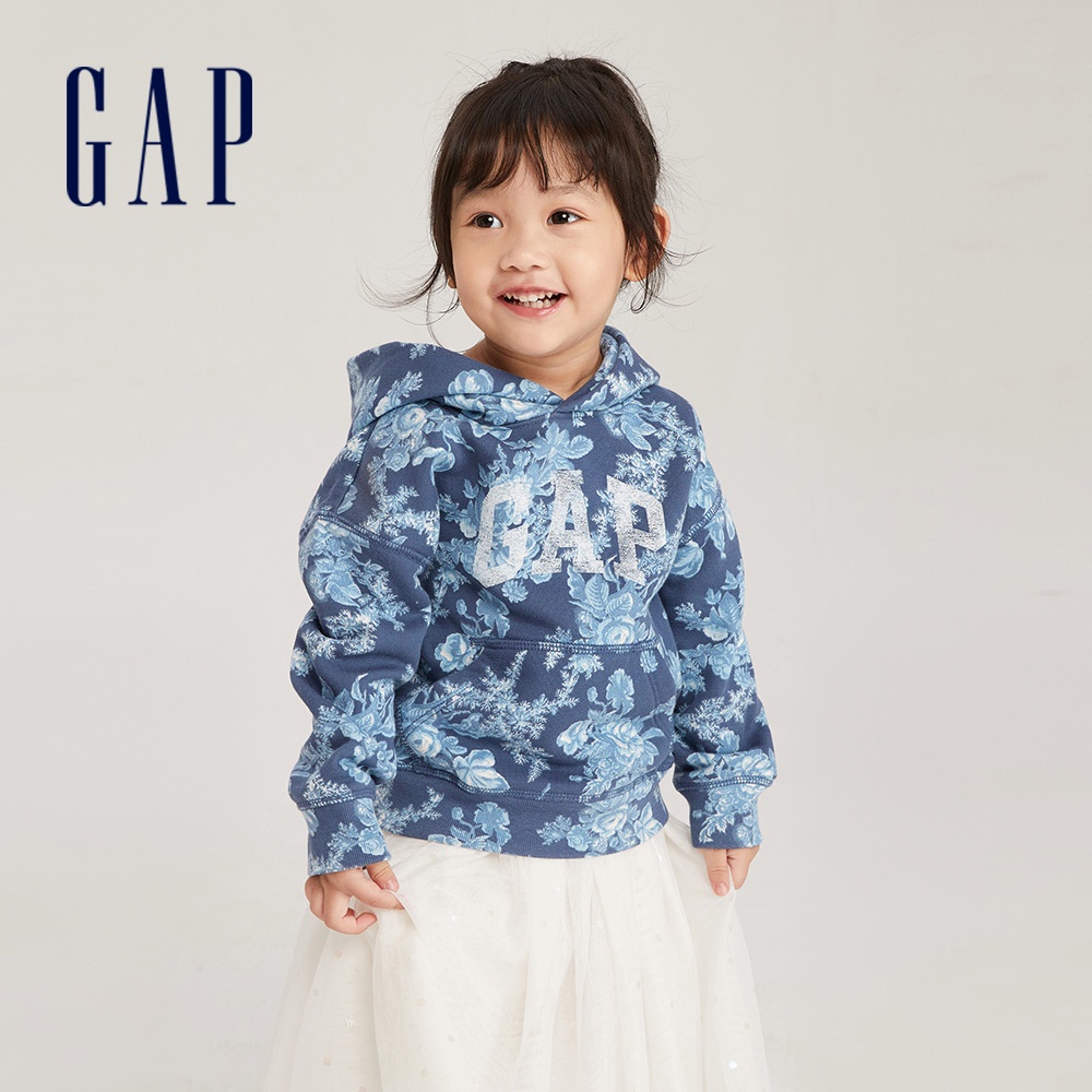 Gap 女幼童裝 Gap x LOVE SHACK FANCY聯名 Logo印花帽T-藍色花印(774218)