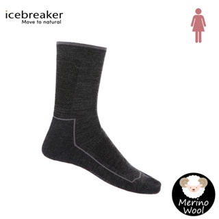 【Icebreaker 女 Cool-Lite 半筒薄毛圈健行襪《深灰黑》】104662/快乾襪/機能襪/排汗襪/羊毛襪